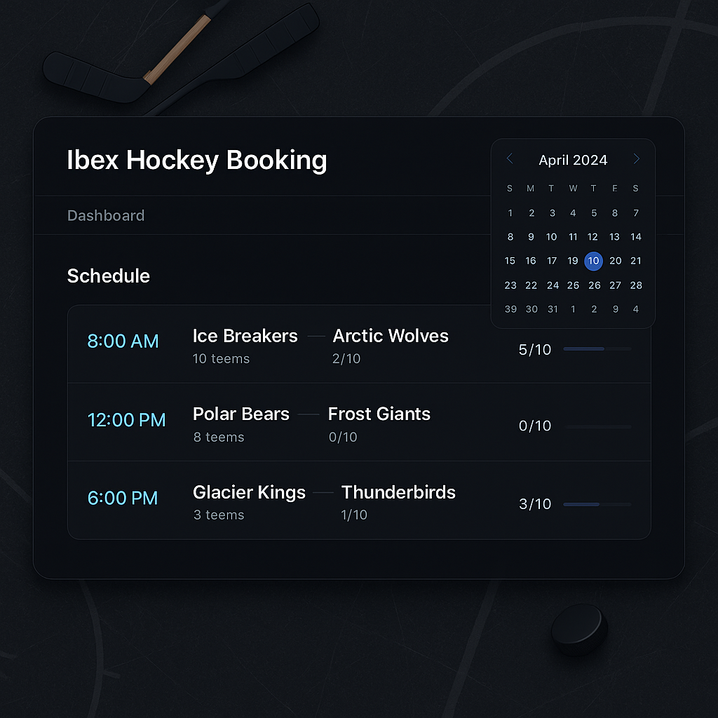 Ibex Hockey Booking